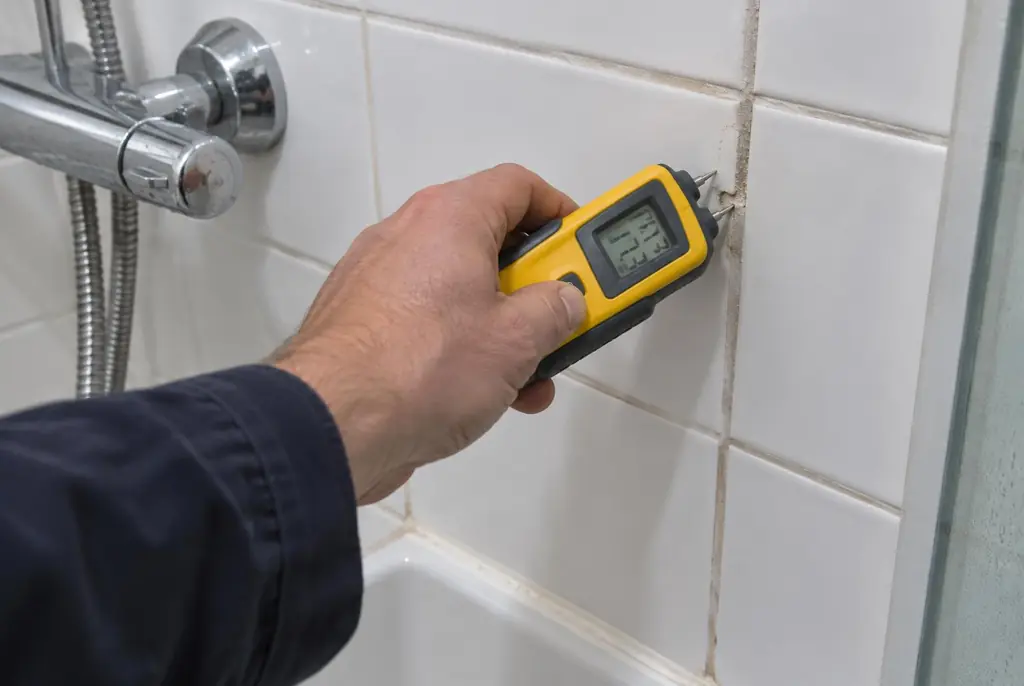 Lekdetectie Vriezenveen – vochtmeter op badkamertegels bij de douche